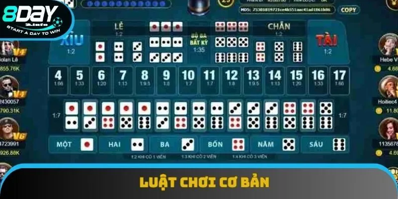 Quy trình 1 ván đấu tài xỉu 8day