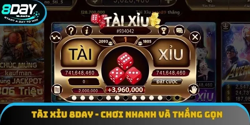 Tài Xỉu 8day - Chơi Nhanh, Thắng Gọn, Quà Cực Khủng